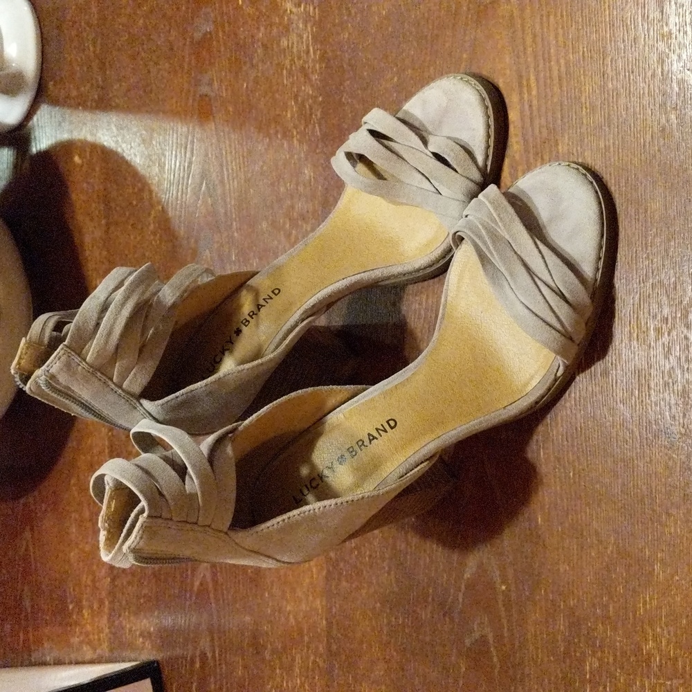Wrap sandal heels